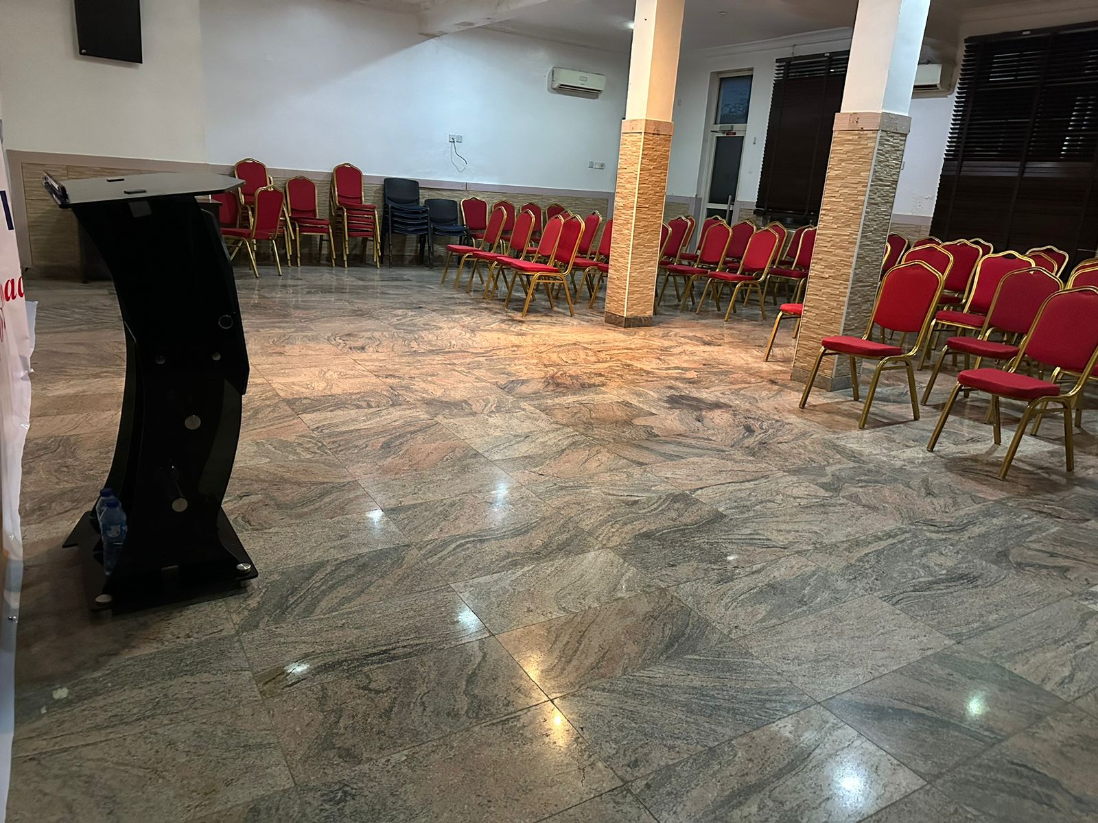 Conference hall seating setup